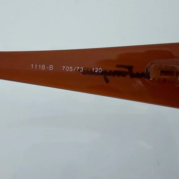 Salvatore Ferragamo Y2K Shield Mask Sunglasses Brown Crystal Designer Italy - Picture 8 of 10